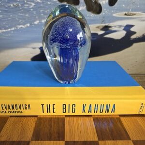 Blue Jellyfish Glass Sculpture